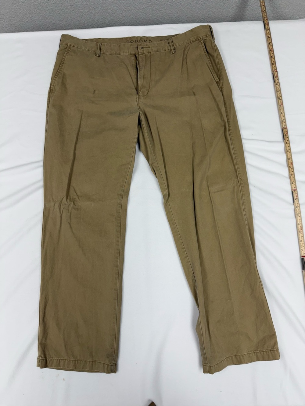 Sonoma Khaki Casual Cotton Blend Pants - Tan